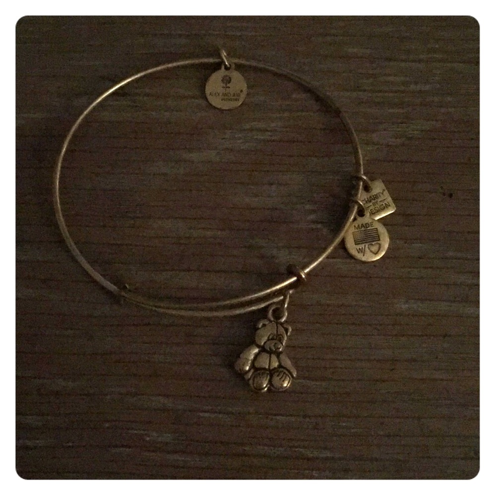 Alex and Ani teddy bear bangle in gold